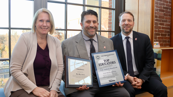 STCC president STEM Dean and awarded professor together with awards