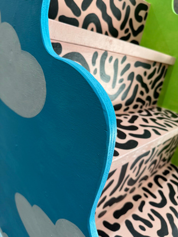 leopard print steep staircase