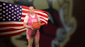 Emily Davis tosses ball up and catches it