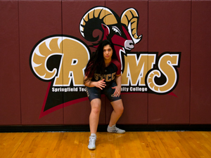 Women's Wrestler in ready position