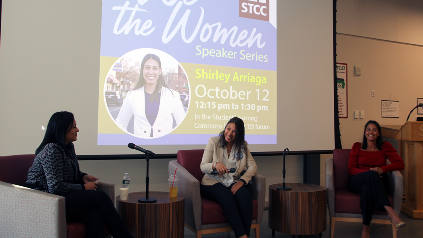 Shirley Arriaga speaking at STCC