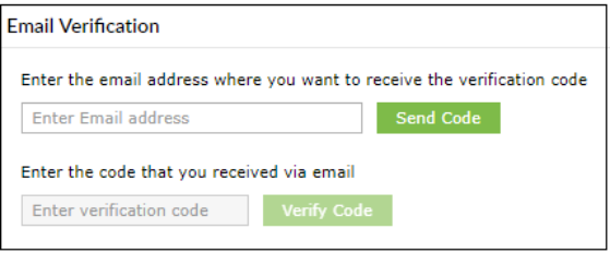 screenshot of email verification window