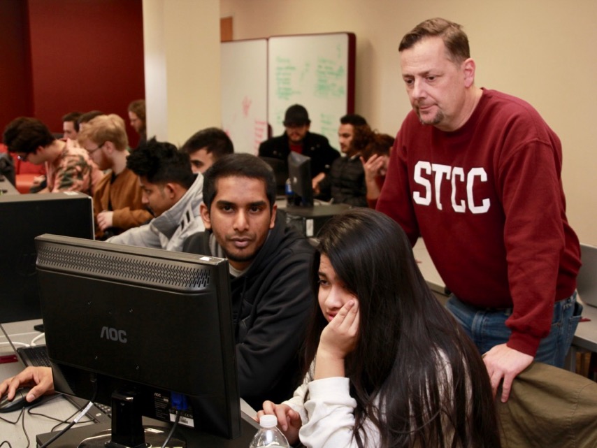 Brian Candido with CIT students