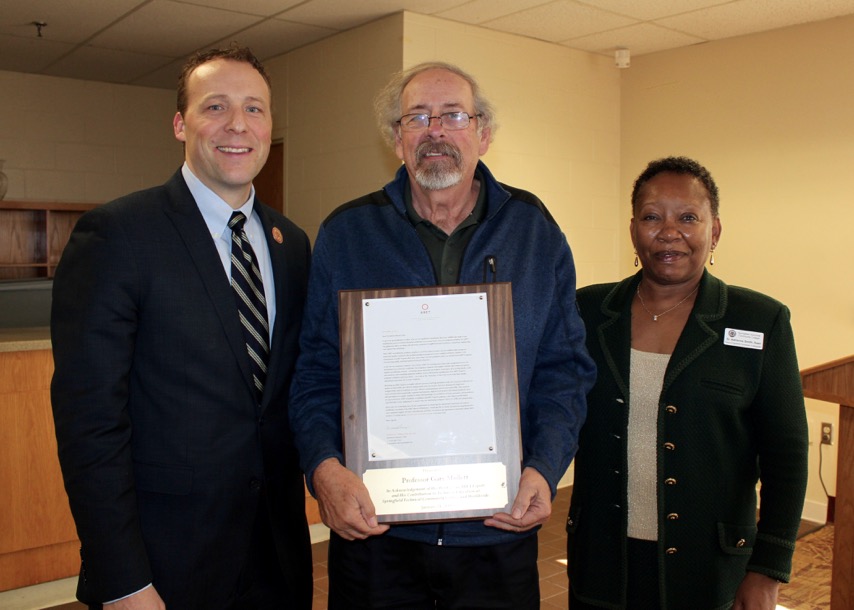 Prof. Gary Mullett with President Cook, Dean Adrienne Smith