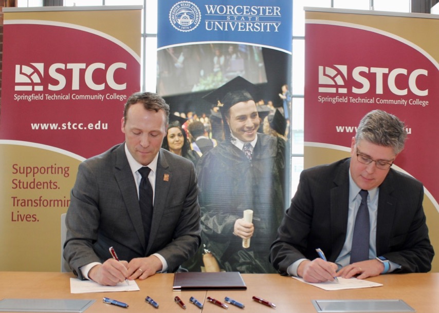 STCC, Worcester State presidents sign