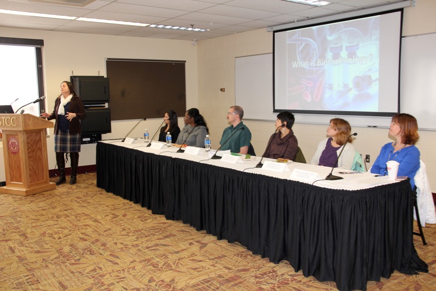 Panelists at a Biotech luncheon