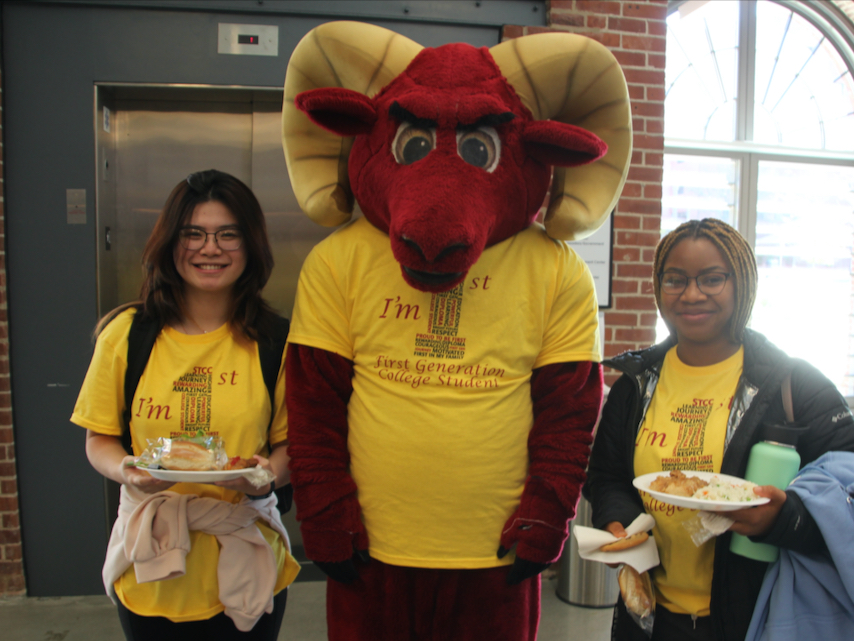 Rowdy the Ram with First Generation Students