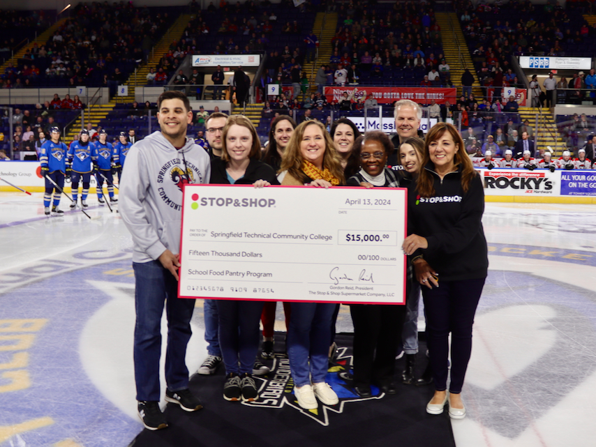 STCC and Stop & Shop reps at Thunderbirds game