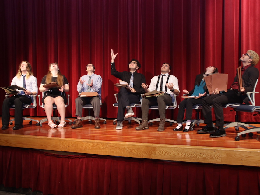 Actors rehearse STCC spring play Lunch Bunch