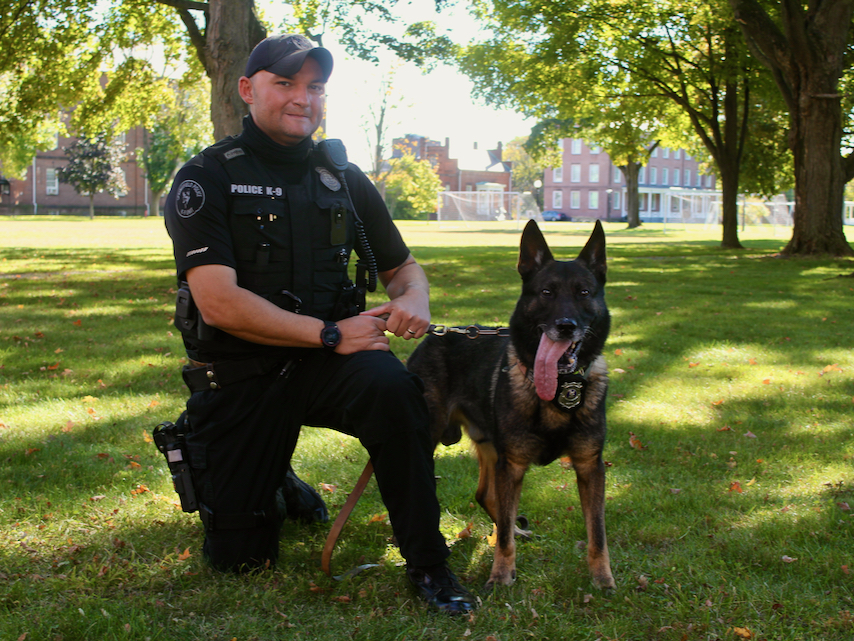 Police Officer Eric Blair and K-9 Mr. Warner