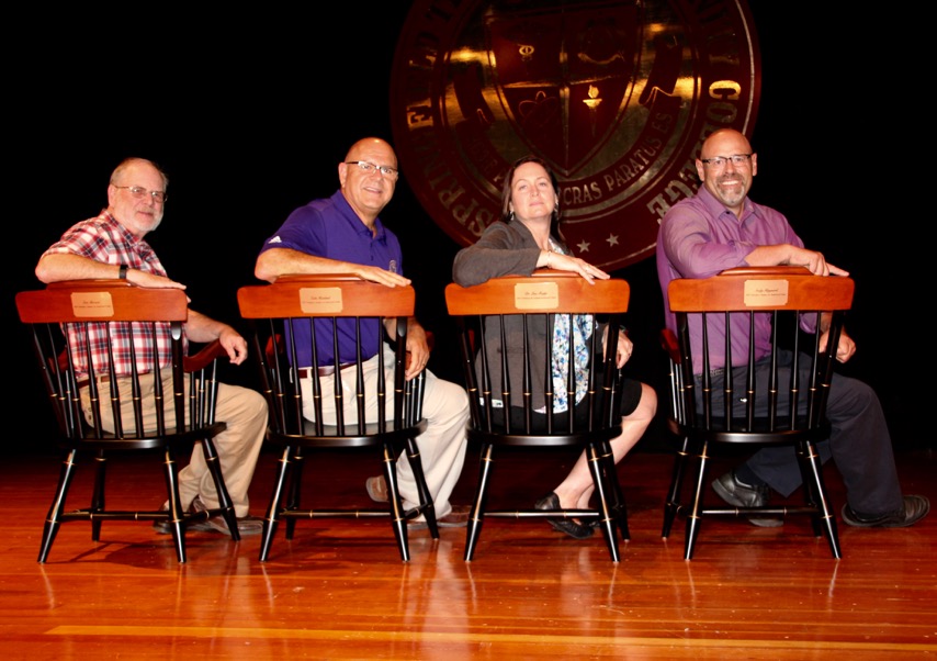 Four endowed chair recipients for 2017 are pictured seated