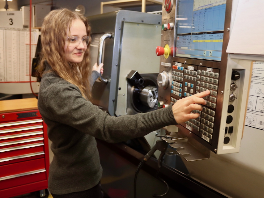 Ekaterina “Kate” Okhrimenko operates CNC machine 2026