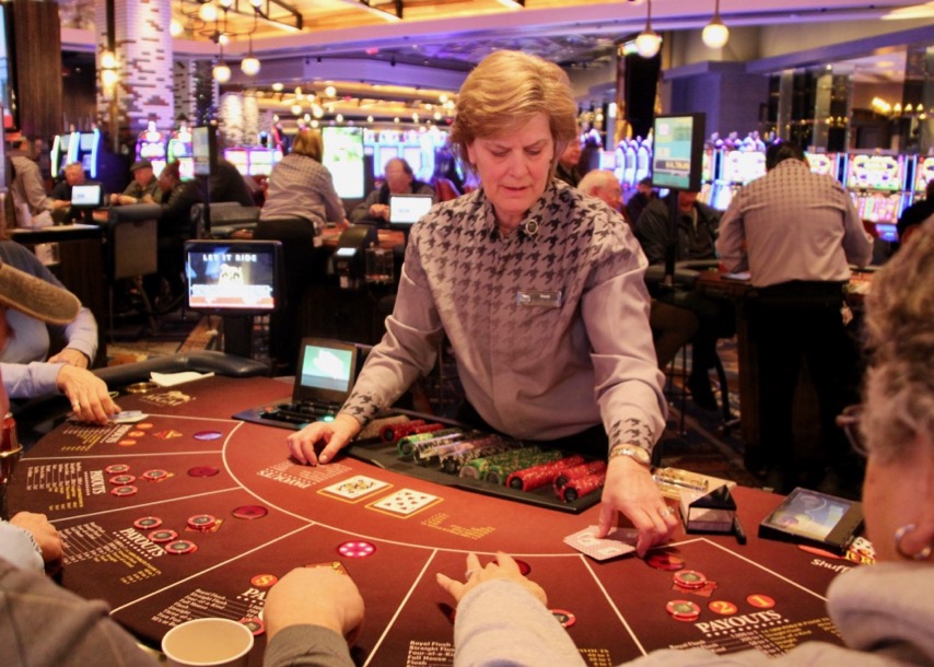 A blackjack dealer at MGM