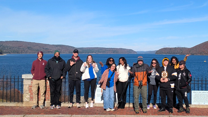 phi theta kappa members at the Quabbin Reservoir