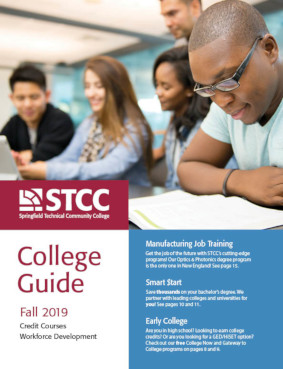 Fall 2019 College Course Guide Cover with students studying