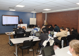 lecture in the STEM Center