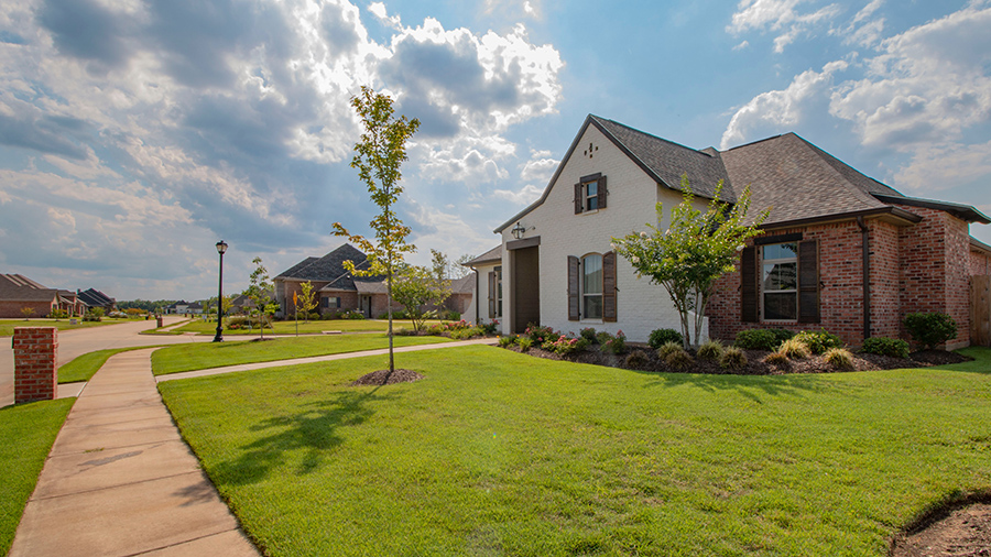 new house and green lawn